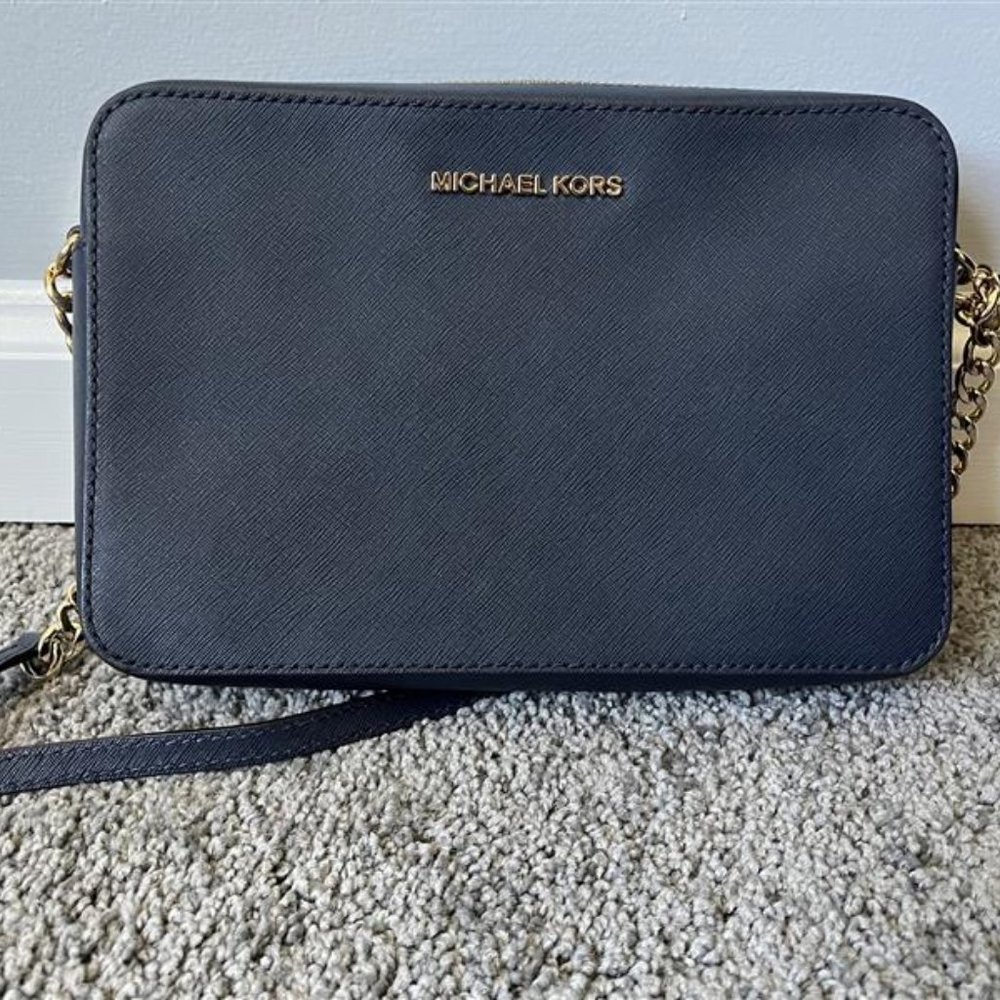Michael Kors - Navy Blue - Gold Chain Crossbody